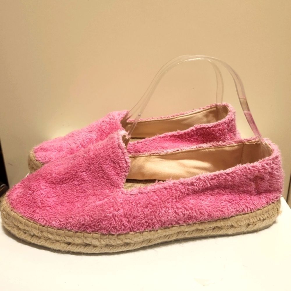 Manebí "Sydney" For Anthropologie Pink Terry Cloth Espadrilles Sz.9/40 Ret.$125 - Picture 7 of 13